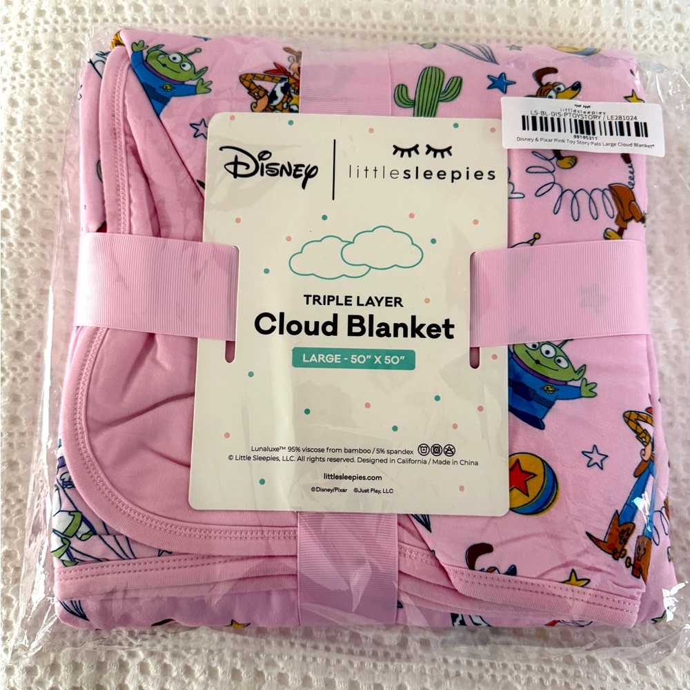 Little Sleepies Toy Story Stars Pink Large Cloud Blanket